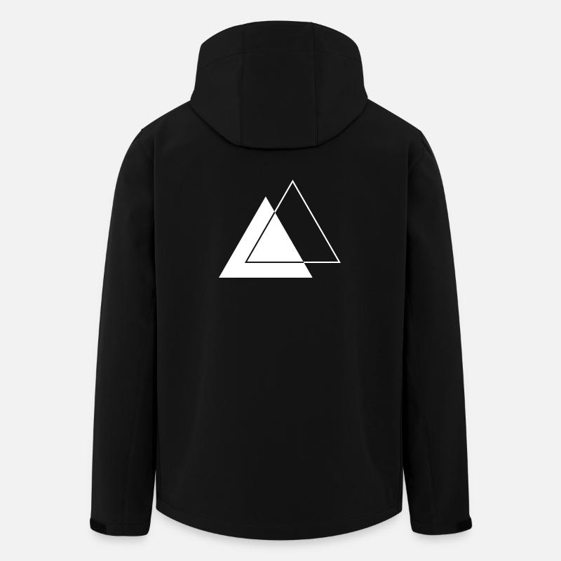 Conception géométrique des traïangles - Veste softshell homme en polyester recyclé Stanley/Stella - noir