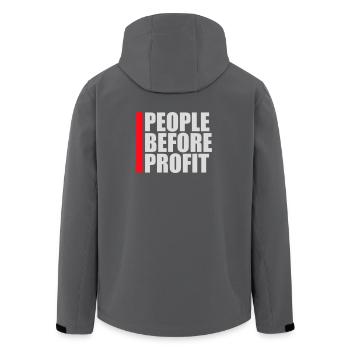 Logo de l’activisme People Before Profit Justice - Veste softshell homme en polyester recyclé Stanley/Stella - charbon - Dos - AI Model Male 185 light (185cm)