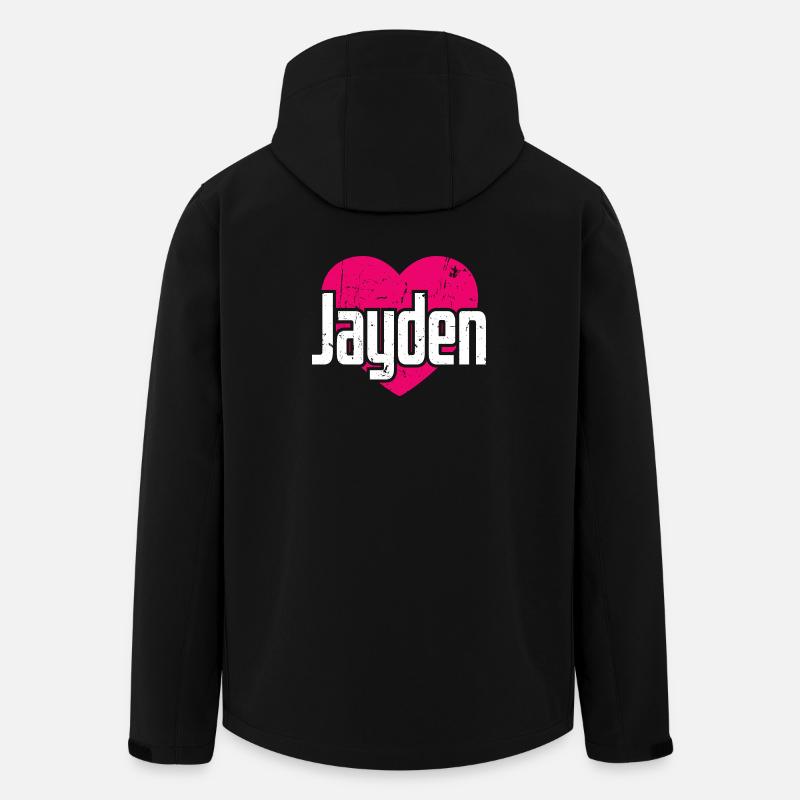 J’aime Jayden Coeur rose J’aime Jayden - Veste softshell homme en polyester recyclé Stanley/Stella - noir