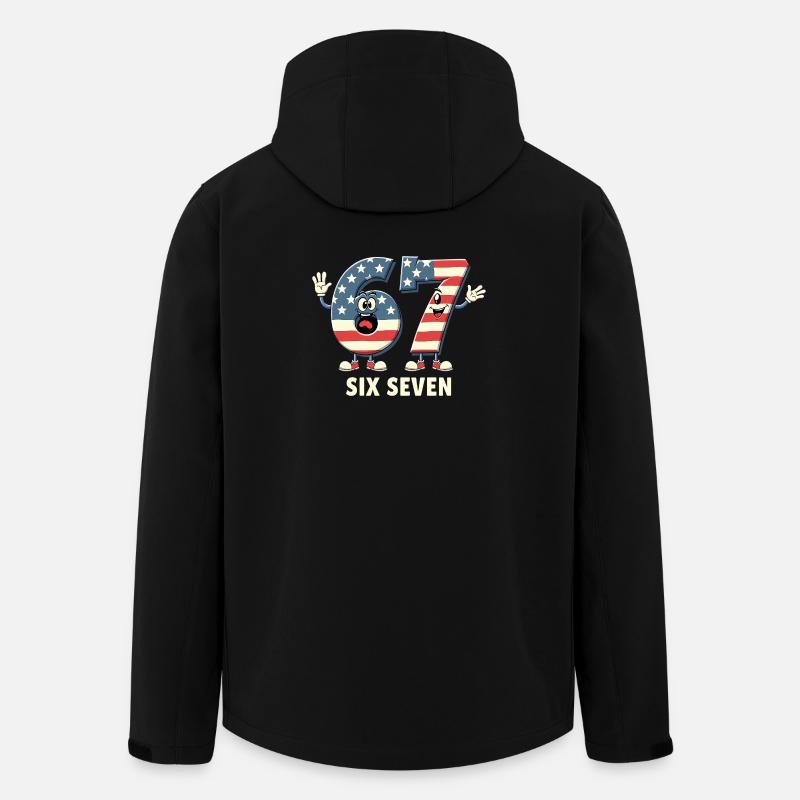 US Flag 67 Memes Six Seven - Recycelte Männer Softshell-Jacke von Stanley/Stella - Schwarz