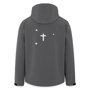 Himmlisches Kreuz mit Sternen - Recycelte Männer Softshell-Jacke von Stanley/Stella - Anthrazit - Hinten - AI Model Male 185 light (185cm)