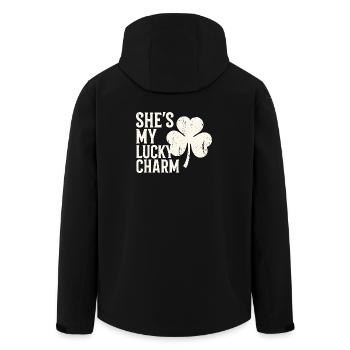 C’est mon porte-bonheur Trèfle Design - Veste softshell homme en polyester recyclé Stanley/Stella - noir - Dos - AI Model Male 185 light (185cm)