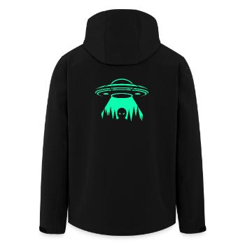 UFO Neon Abduction - Men’s Recycled Softshell Jacket by Stanley/Stella - black - Back - AI Model Male 185 light (185cm)