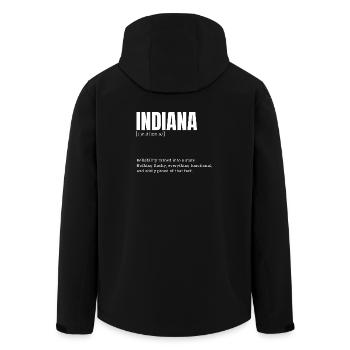 Logo rétro de la Fierté de l’État de l’Indiana - Veste softshell homme en polyester recyclé Stanley/Stella - noir - Dos - AI Model Male 185 light (185cm)