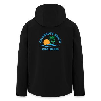 Goa Sunrise Calangute Strandpalmen - Recycelte Männer Softshell-Jacke von Stanley/Stella - Schwarz - Hinten - AI Model Male 185 light (185cm)
