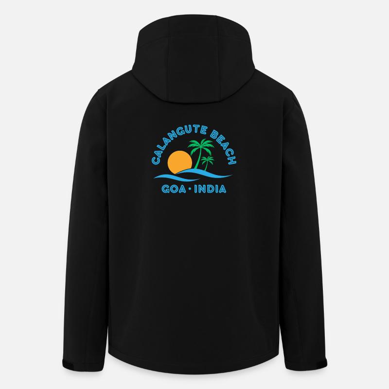 Goa Sunrise Calangute Beach Palms - Men’s Recycled Softshell Jacket by Stanley/Stella - black