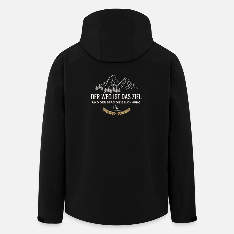 Der Weg ist das Ziel. Und der Berg die Belohnung - Recycelte Männer Softshell-Jacke von Stanley/Stella - Schwarz