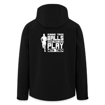 Marathon Runner Takes Balls Running - Men’s Recycled Softshell Jacket by Stanley/Stella - black - Back - AI Model Male 185 light (185cm)