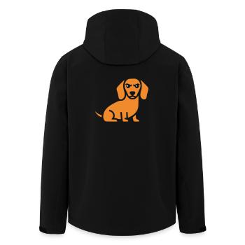 Dachshund Dog Flat Design - Men’s Recycled Softshell Jacket by Stanley/Stella - black - Back - AI Model Male 185 light (185cm)