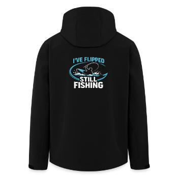 Chaviré, pêche de toute façon | Humour de kayak - Veste softshell homme en polyester recyclé Stanley/Stella - noir - Dos - AI Model Male 185 light (185cm)