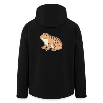 orange toad with retro stripes tabby stripes - Men’s Recycled Softshell Jacket by Stanley/Stella - black - Back - AI Model Male 185 light (185cm)