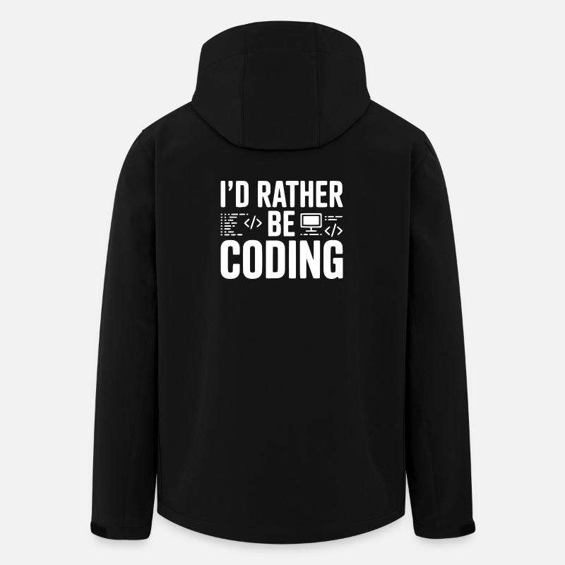 I'd Rather Be Coding - Men’s Recycled Softshell Jacket by Stanley/Stella - black