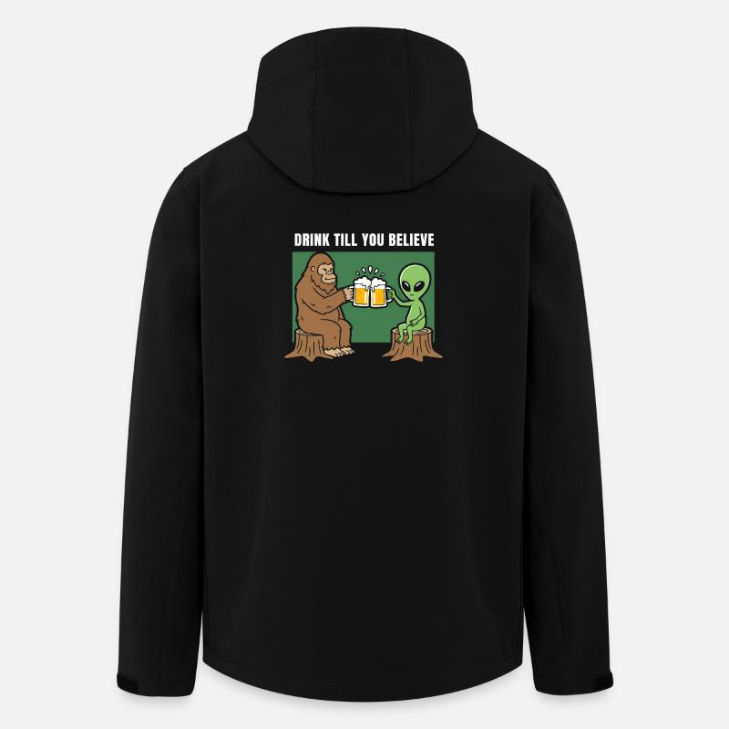 Prost mit Alien und Sasquatch - Recycelte Männer Softshell-Jacke von Stanley/Stella - Schwarz