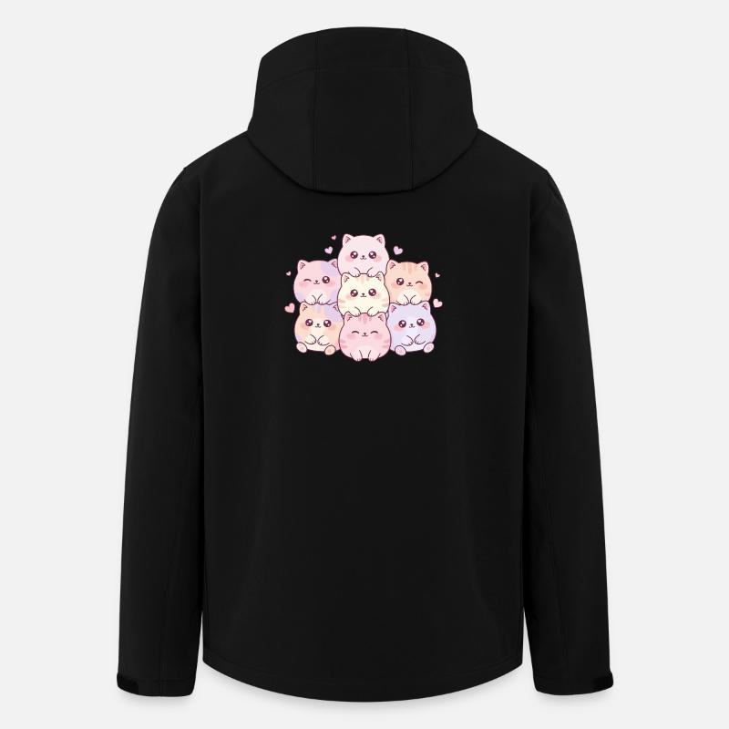 Pastellkätzchen Kuschelbande - Recycelte Männer Softshell-Jacke von Stanley/Stella - Schwarz
