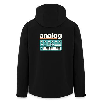 Analoger Synthesizer Retro Music - Recycelte Männer Softshell-Jacke von Stanley/Stella - Schwarz - Hinten - AI Model Male 185 light (185cm)