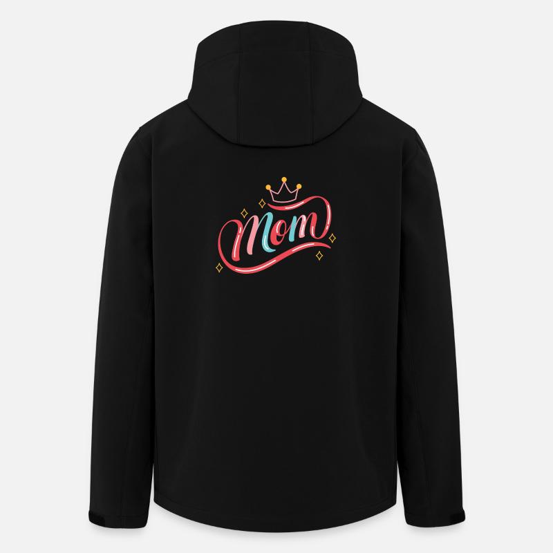 Crowned Mom Rainbow Script - Men’s Recycled Softshell Jacket by Stanley/Stella - black