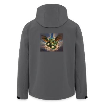 Drachensturm über Wolken - Recycelte Männer Softshell-Jacke von Stanley/Stella - Schwarz - Hinten - AI Model Male 185 light (185cm)
