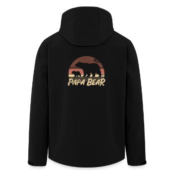 Papa Bear - Father Father's Day Gift - Men’s Recycled Softshell Jacket by Stanley/Stella - black - Back - AI Model Male 185 light (185cm)