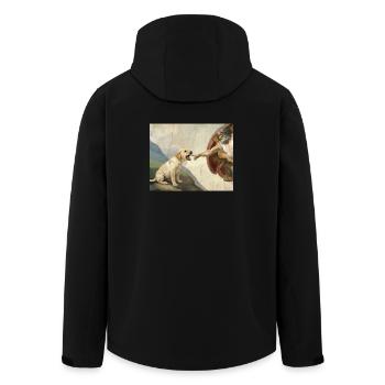 Mème de chien Dieu main Labrador Chiens - Veste softshell homme en polyester recyclé Stanley/Stella - noir - Dos - AI Model Male 185 light (185cm)