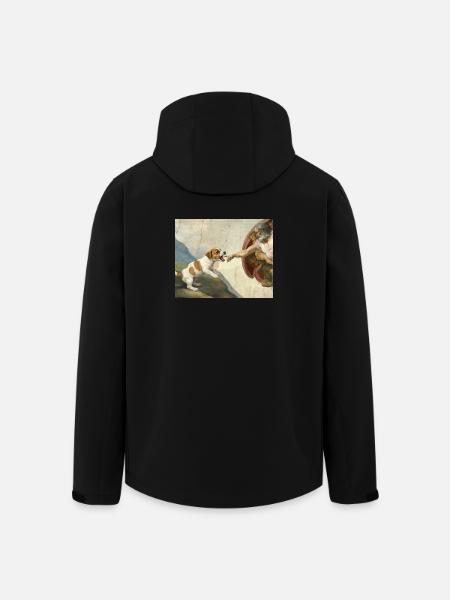 Dog God Hand Beagle Dog meme - Men’s Recycled Softshell Jacket by Stanley/Stella - black