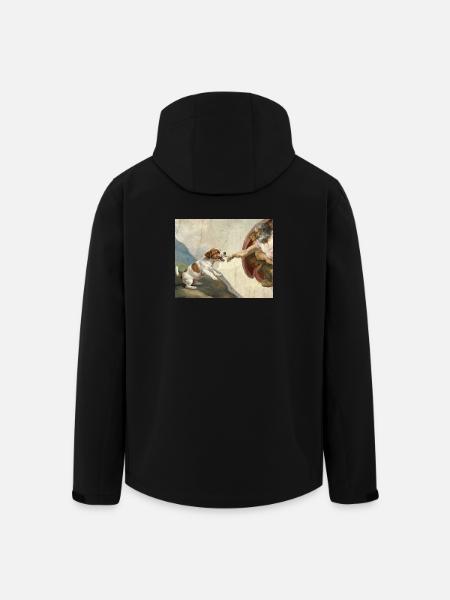 Dog God Hand Beagle Dog meme - Men’s Recycled Softshell Jacket by Stanley/Stella - black