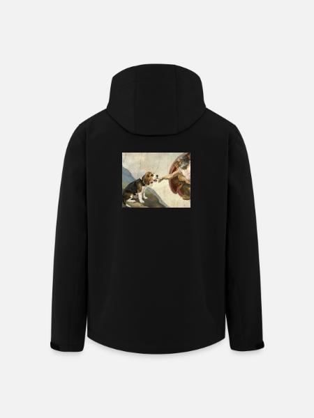 Dog God Hand Beagle Dog meme - Men’s Recycled Softshell Jacket by Stanley/Stella - black