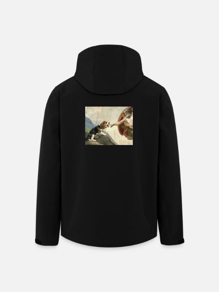 Dog God Hand Beagle Dog meme - Men’s Recycled Softshell Jacket by Stanley/Stella - black