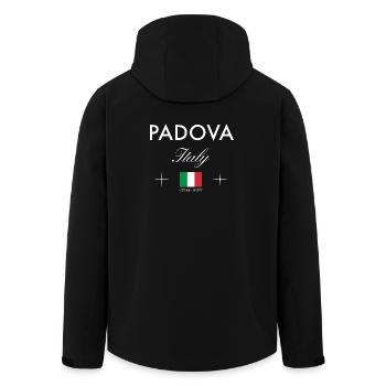 Padua Italy Coordinates Travel Souvenir - Men’s Recycled Softshell Jacket by Stanley/Stella - black - Back - AI Model Male 185 light (185cm)