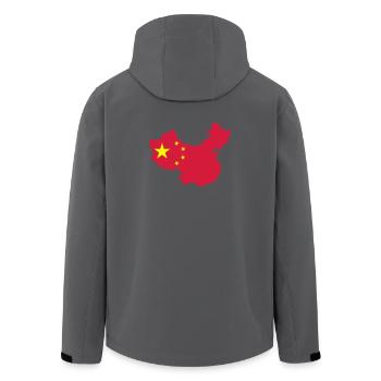 Map of China - Men’s Recycled Softshell Jacket by Stanley/Stella - black - Back - AI Model Male 185 light (185cm)