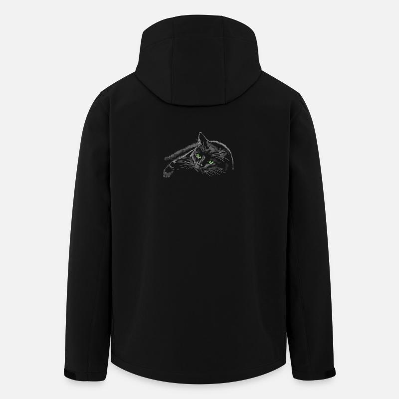 Schwarze Katze - Recycelte Männer Softshell-Jacke von Stanley/Stella - Schwarz