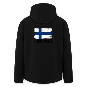 Coup de pinceau du drapeau nordique - Veste softshell homme en polyester recyclé Stanley/Stella - noir - Dos - AI Model Male 185 light (185cm)