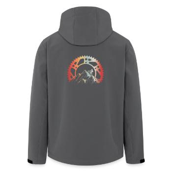 Vélo vélo sans batterie Parce que je peux le faire cadeau - Veste softshell homme en polyester recyclé Stanley/Stella - noir - Dos - AI Model Male 185 light (185cm)