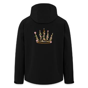 delicate Sleeping Beauty crown made of rose petals & leaves - Men’s Recycled Softshell Jacket by Stanley/Stella - black - Back - AI Model Male 185 light (185cm)