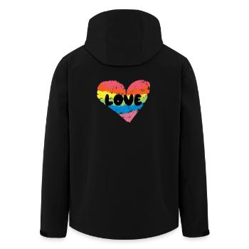 Lgbt Heart Love Rainbow Rights Homosexuals - Men’s Recycled Softshell Jacket by Stanley/Stella - black - Back - AI Model Male 185 light (185cm)
