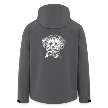 BICHON FRISE Portrait Chiens Wilsigns - Veste softshell homme en polyester recyclé Stanley/Stella - charbon - Dos - AI Model Male 185 light (185cm)