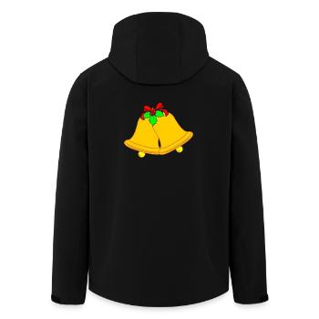 Zwei Kirchenglocken zu Weihnachten - Recycelte Männer Softshell-Jacke von Stanley/Stella - Schwarz - Hinten - AI Model Male 185 light (185cm)