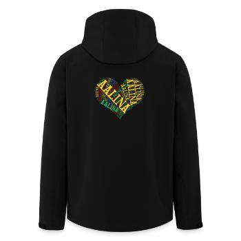 t-shirt Aalina heart t-shirt word cloud - Men’s Recycled Softshell Jacket by Stanley/Stella - black - Back - AI Model Male 185 light (185cm)