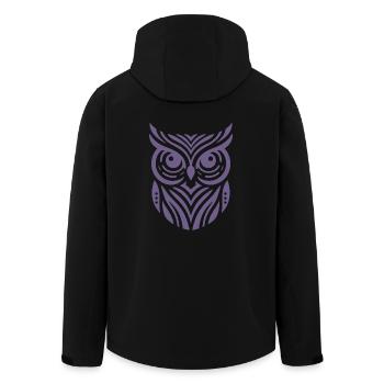 Minimalist owl silhouette design - Men’s Recycled Softshell Jacket by Stanley/Stella - black - Back - AI Model Male 185 light (185cm)