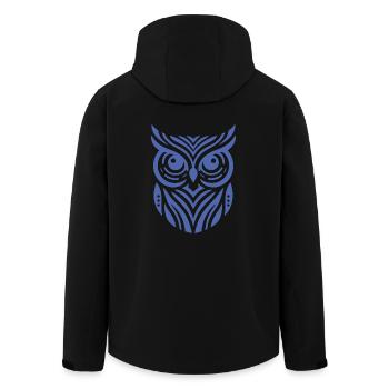 Minimalistische Eule Silhouette Design - Recycelte Männer Softshell-Jacke von Stanley/Stella - Schwarz - Hinten - AI Model Male 185 light (185cm)