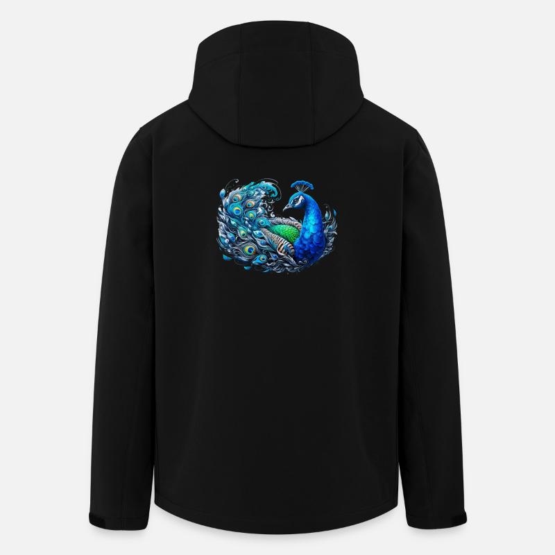 Pfau - Recycelte Männer Softshell-Jacke von Stanley/Stella - Schwarz