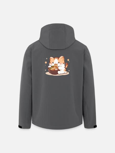 Cat Eating Spaghetti Meme - Men’s Recycled Softshell Jacket by Stanley/Stella - black