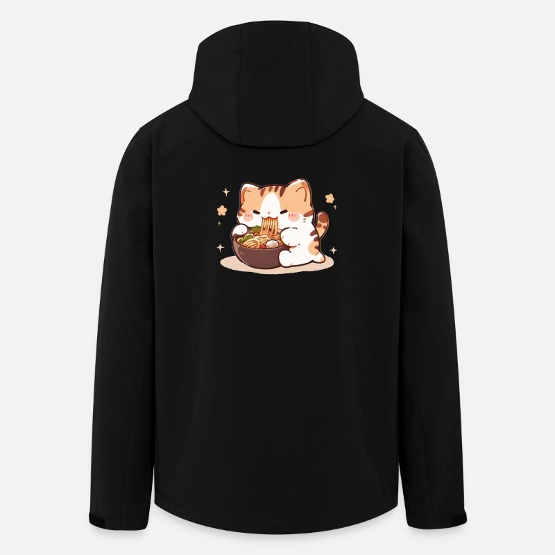 Katze isst Spaghetti Meme - Recycelte Männer Softshell-Jacke von Stanley/Stella - Schwarz