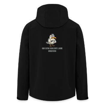 dessin animé de mouette de mauvaise humeur - Veste softshell homme en polyester recyclé Stanley/Stella - noir - Dos - AI Model Male 185 light (185cm)
