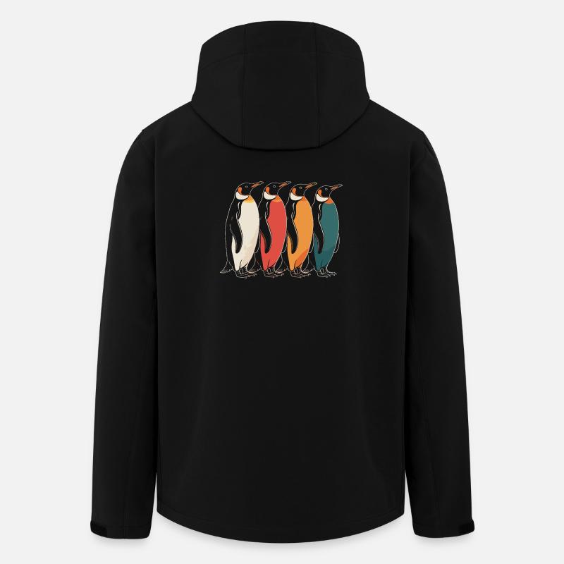 Farbenfrohe Pinguine - Recycelte Männer Softshell-Jacke von Stanley/Stella - Schwarz