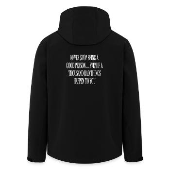 Ne cessez jamais d’être une bonne personne - Veste softshell homme en polyester recyclé Stanley/Stella - noir - Dos - AI Model Male 185 light (185cm)