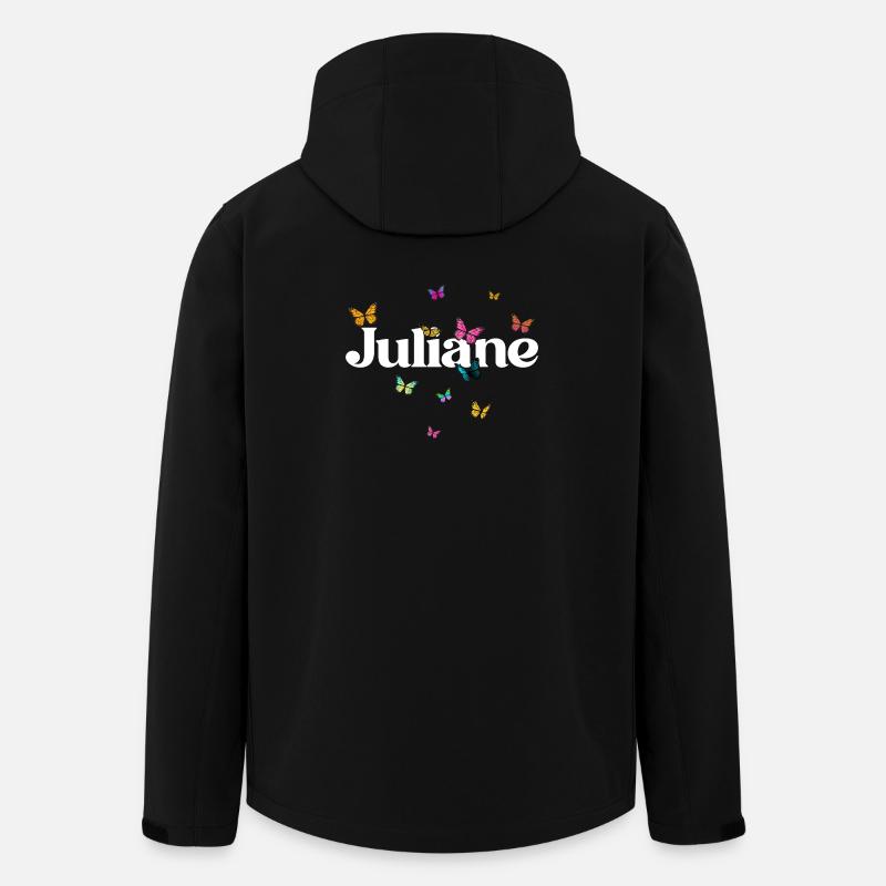 Schöner Mädchenname mit Schmetterlingen JULIANE - Recycelte Männer Softshell-Jacke von Stanley/Stella - Schwarz