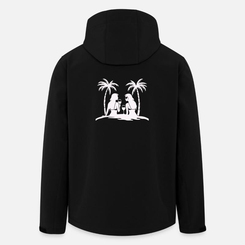 Silhouette style tropical plage nuit - Veste softshell homme en polyester recyclé Stanley/Stella - noir