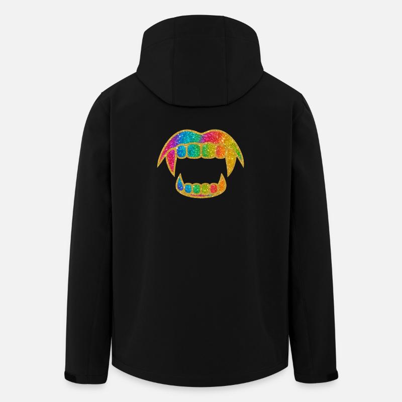 Bouche à paillettes arc-en-ciel - Veste softshell homme en polyester recyclé Stanley/Stella - noir