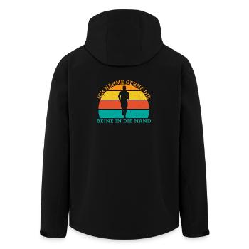 Courir aime prendre la main dans la main Coureurs - Veste softshell homme en polyester recyclé Stanley/Stella - noir - Dos - AI Model Male 185 light (185cm)