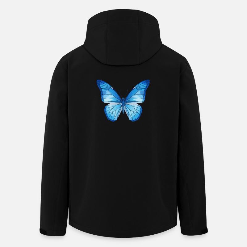 Geometrischer Blauschmetterling - Recycelte Männer Softshell-Jacke von Stanley/Stella - Schwarz